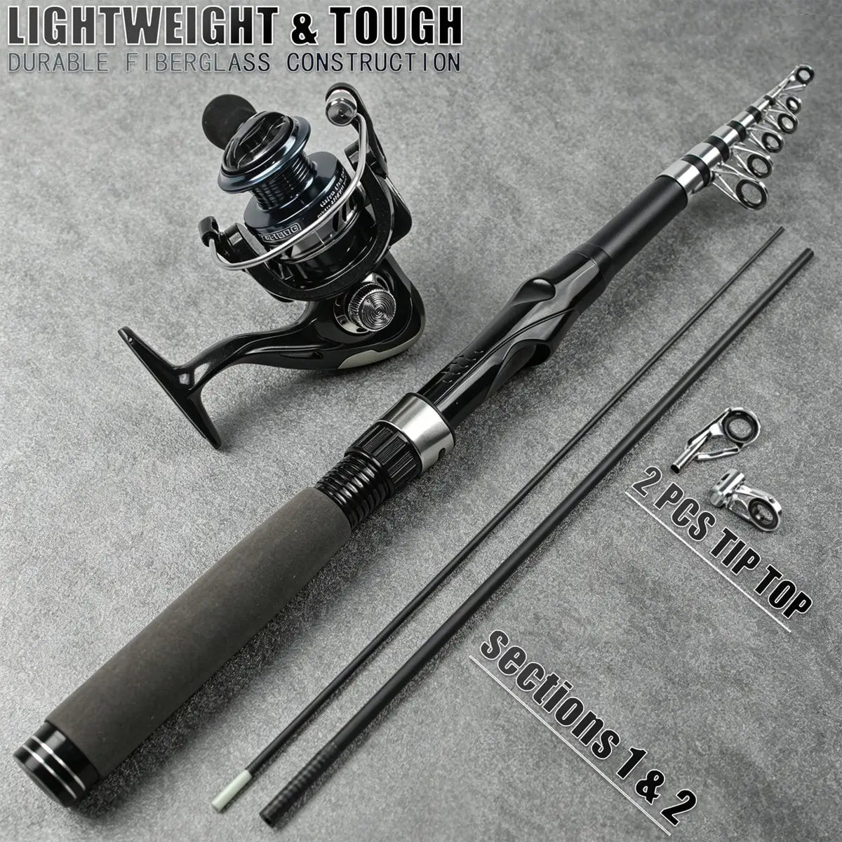 Portable Telescopic Fishing Rod and Reel Combo Kit With Tackle