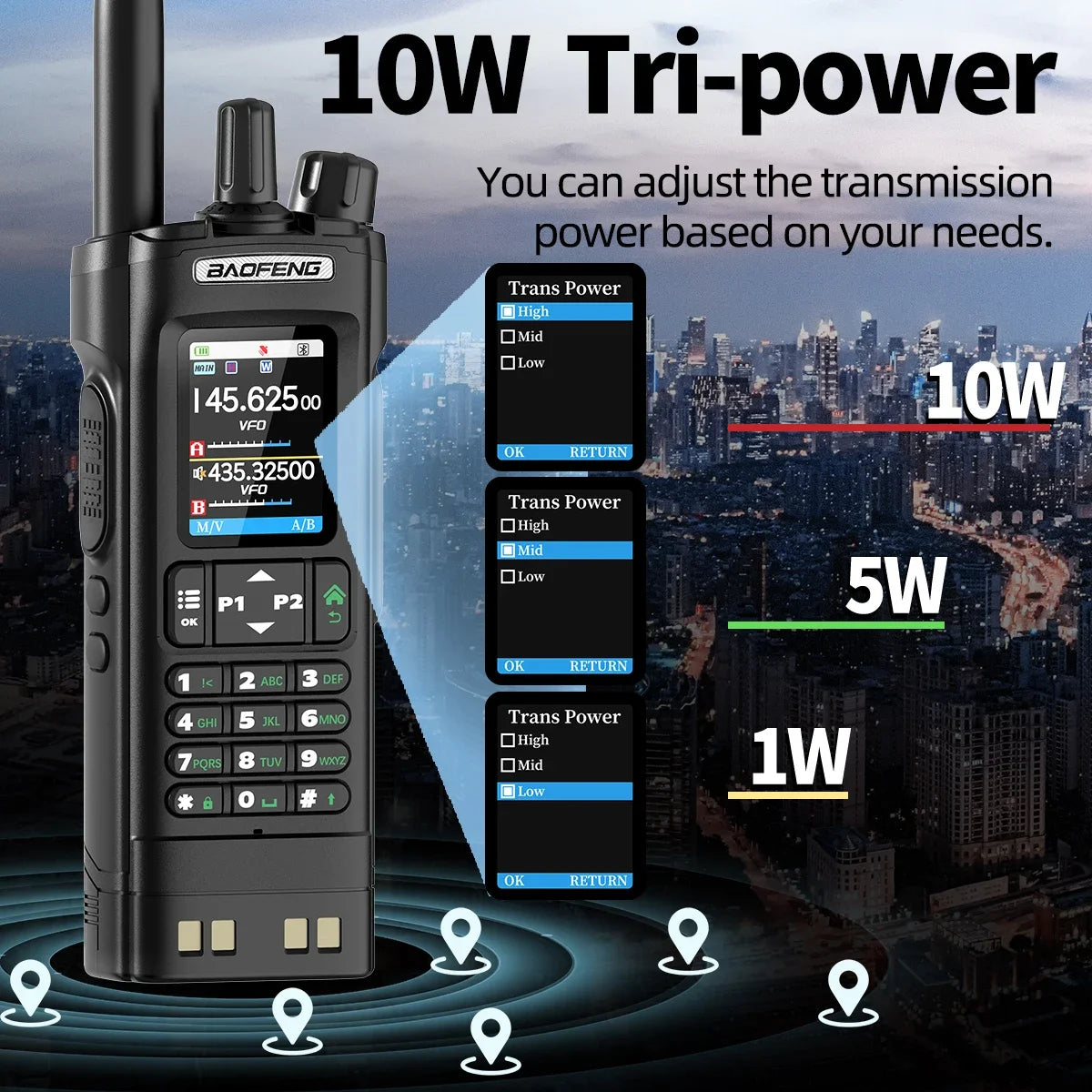 BAOFENG UV-32 GPS Bluetooth Two Way Radio Walkie Talkie