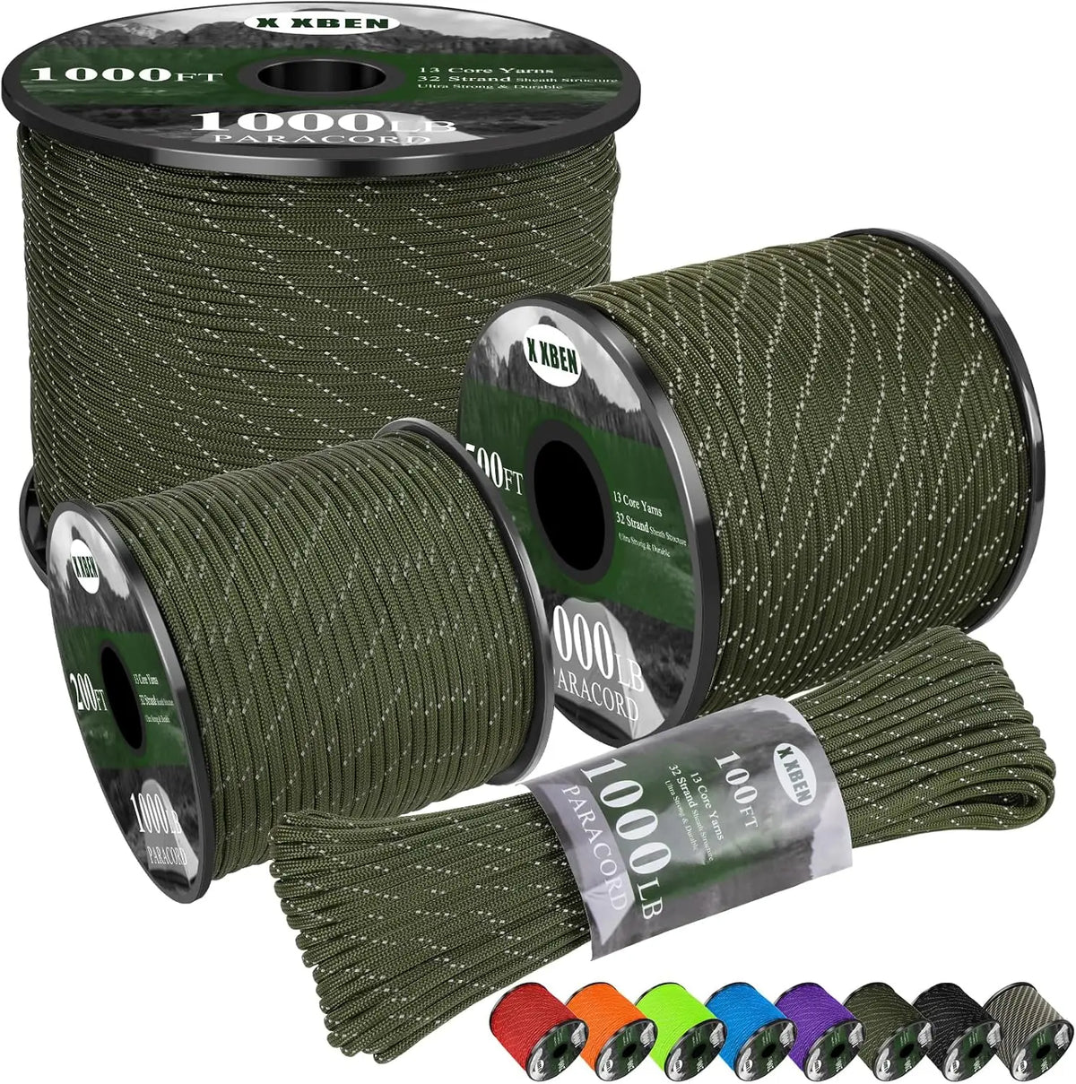Reflective Heavy Duty Paracord Rope for Camping and Outdoor Use