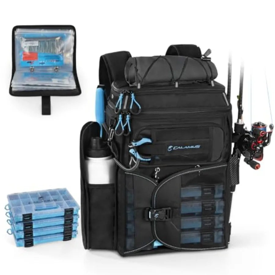 GearMaster Fishing Tackle Backpack With Bait Binder