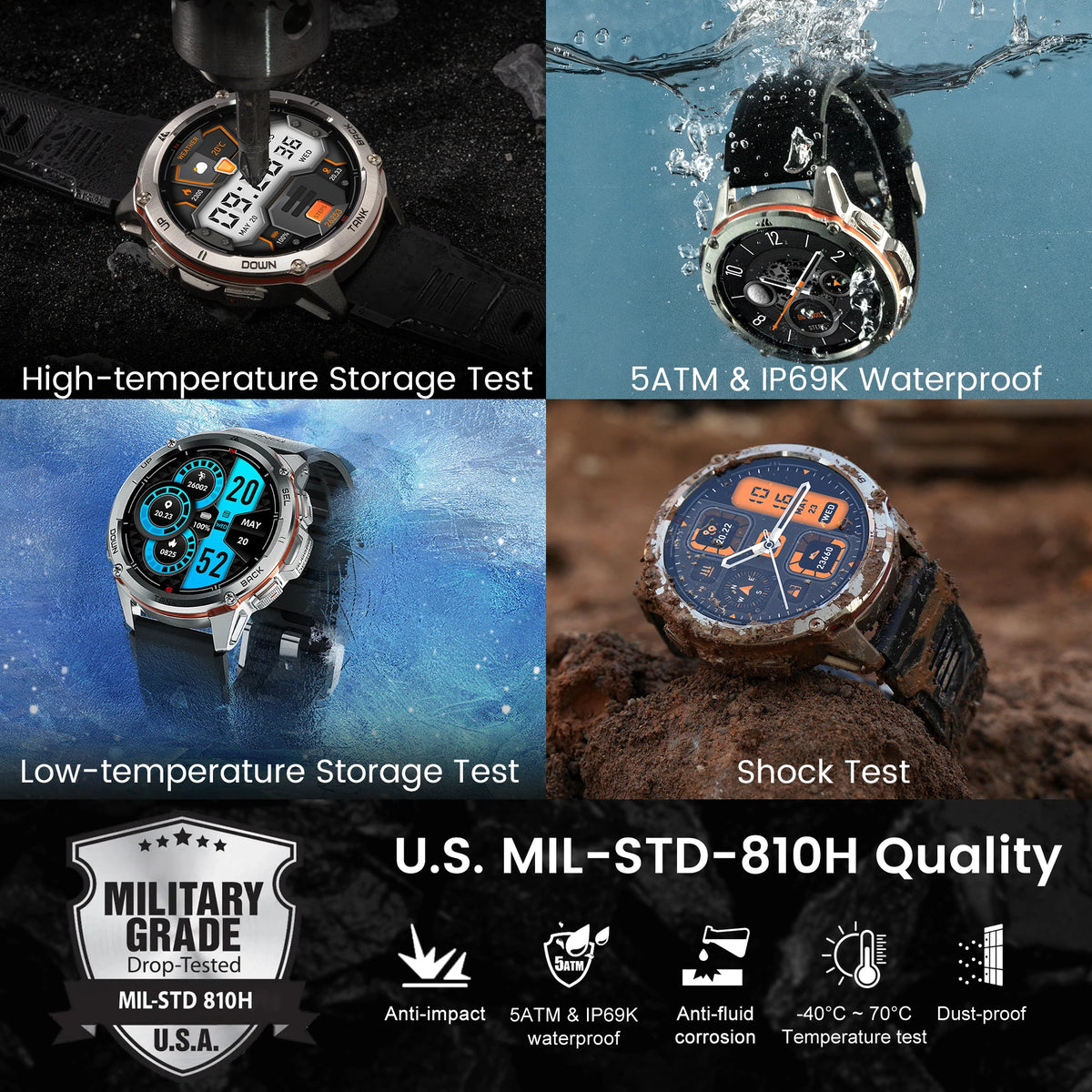 KOSPET TANK T3 Ultra GPS Rugged Smartwatch With Fitness Tracking