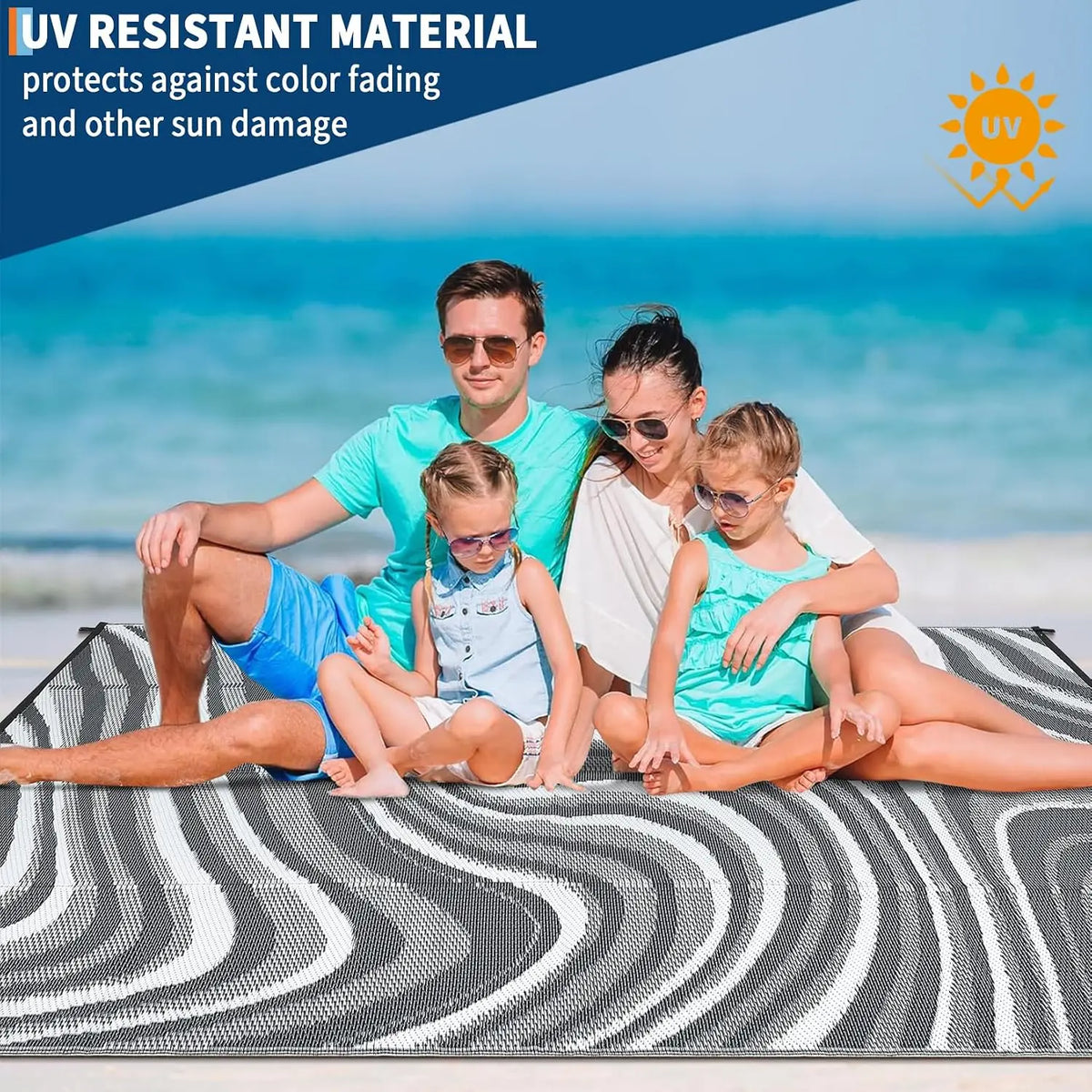 Garvee Waterproof Reversible Outdoor Rug for Camping and Patio