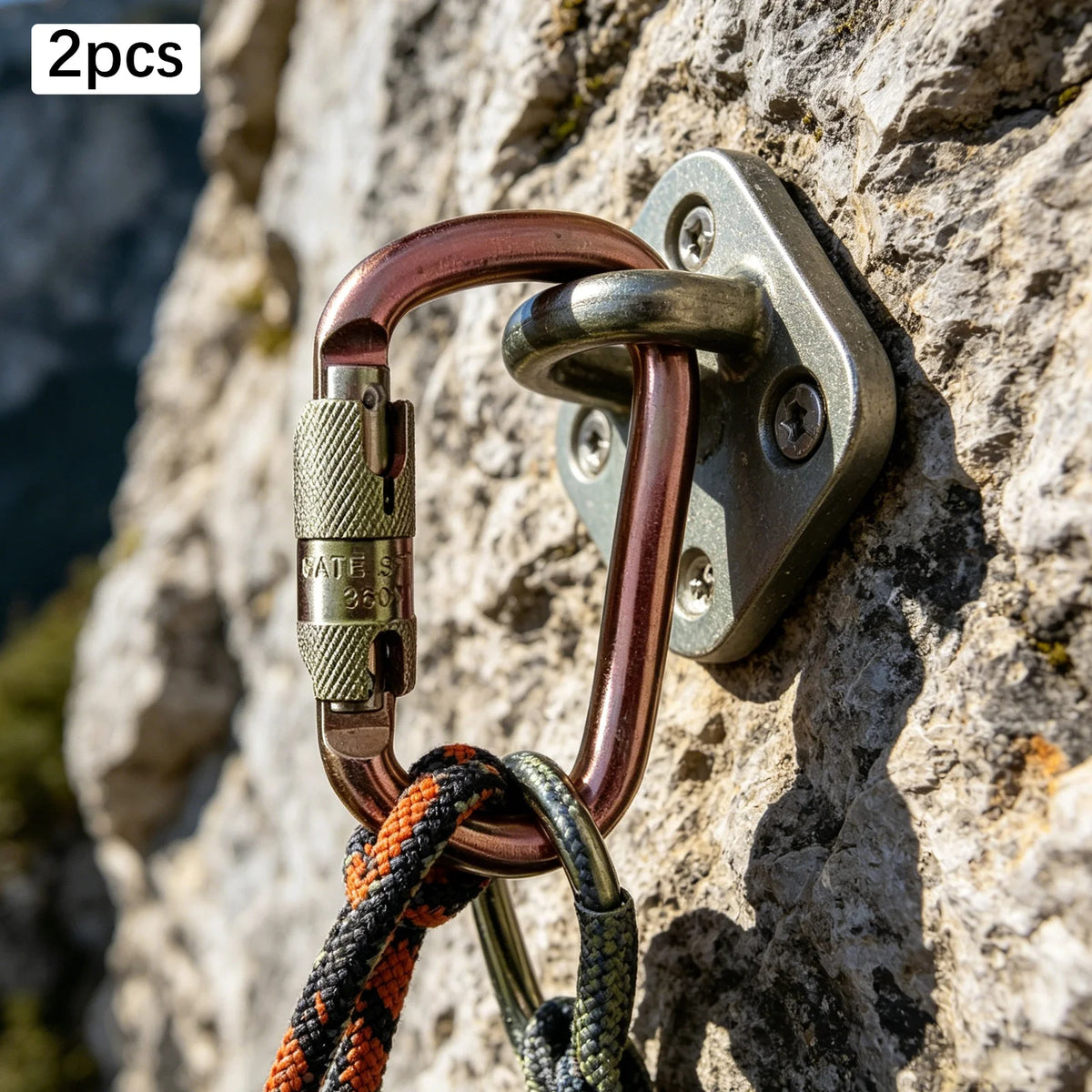 Bymaocar 45KN Alloy Steel Auto Lock Carabiners Heavy Duty