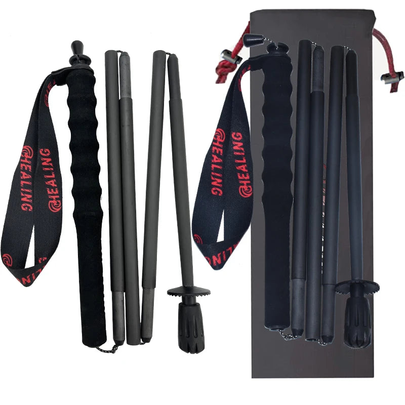 OKHEALING Foldable Carbon Fiber Trekking Poles for Hiking