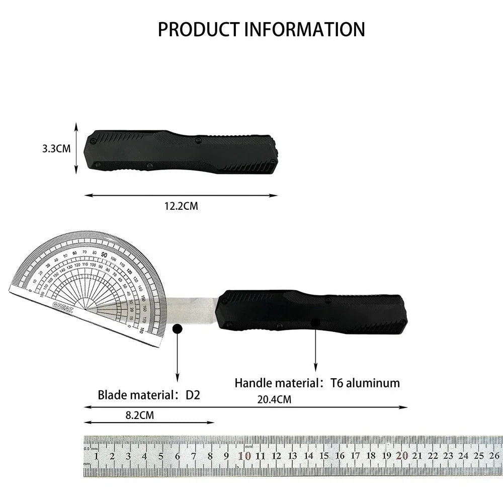 DIY T6 Aluminum Handle D2 Knife Outdoor EDC Camping Tool