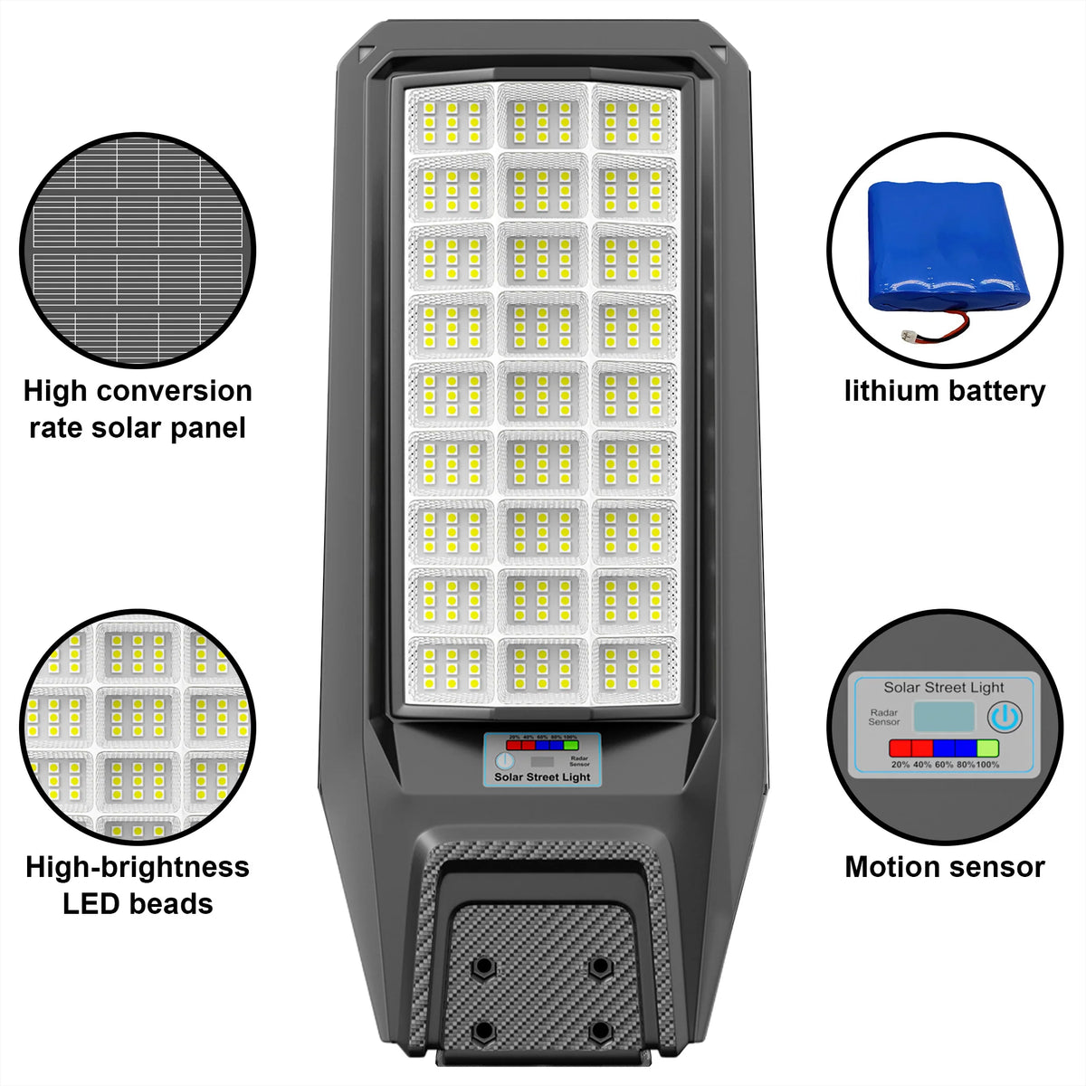 IP65 Waterproof Solar Flood Light With Motion Sensor And Remote Control
