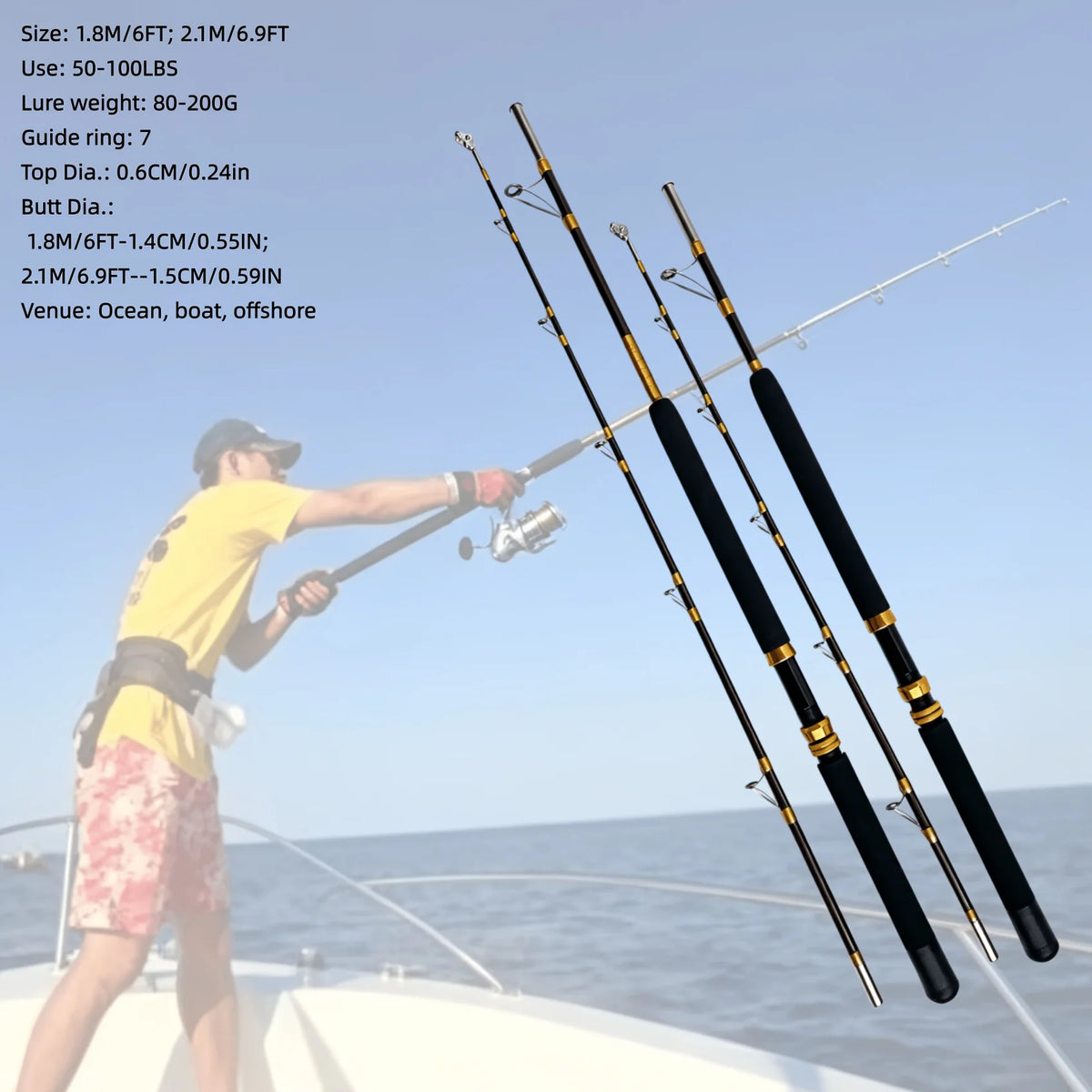 AIXIYIYI Professional Boat Trolling Rod for Big Game