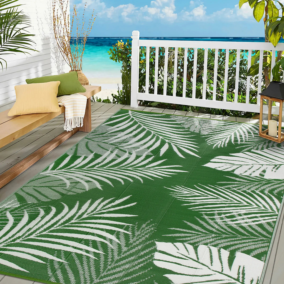 Waterproof Recycled Plastic Outdoor Rug For Patio And Camping