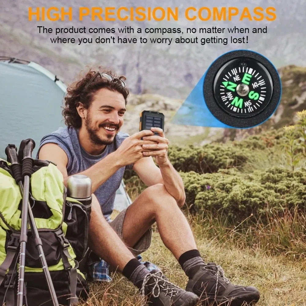 Portable Solar Power Bank 10000Mah With Leds And Digital Display