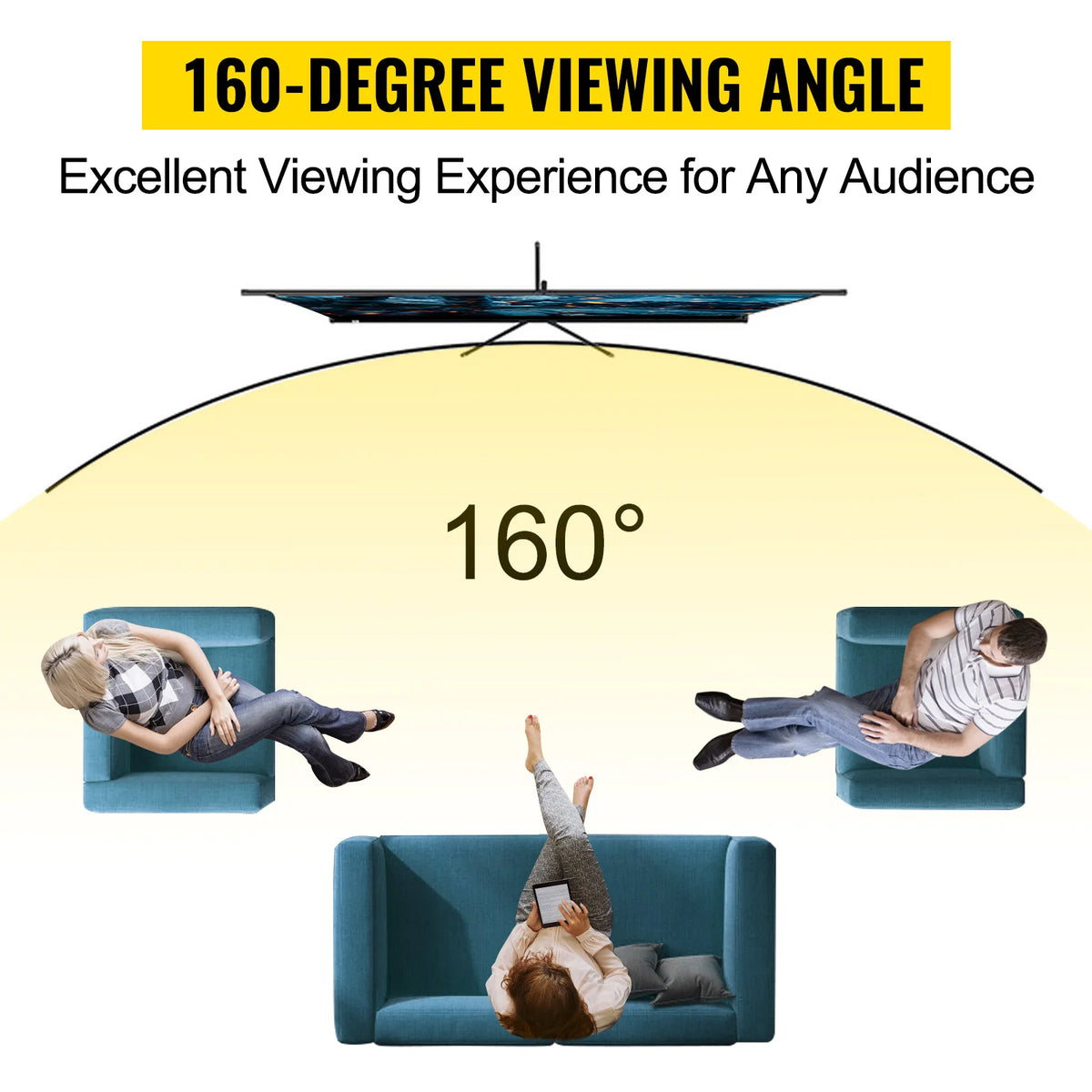SucceBuy Portable Tripod Projector Screen for Home Cinema