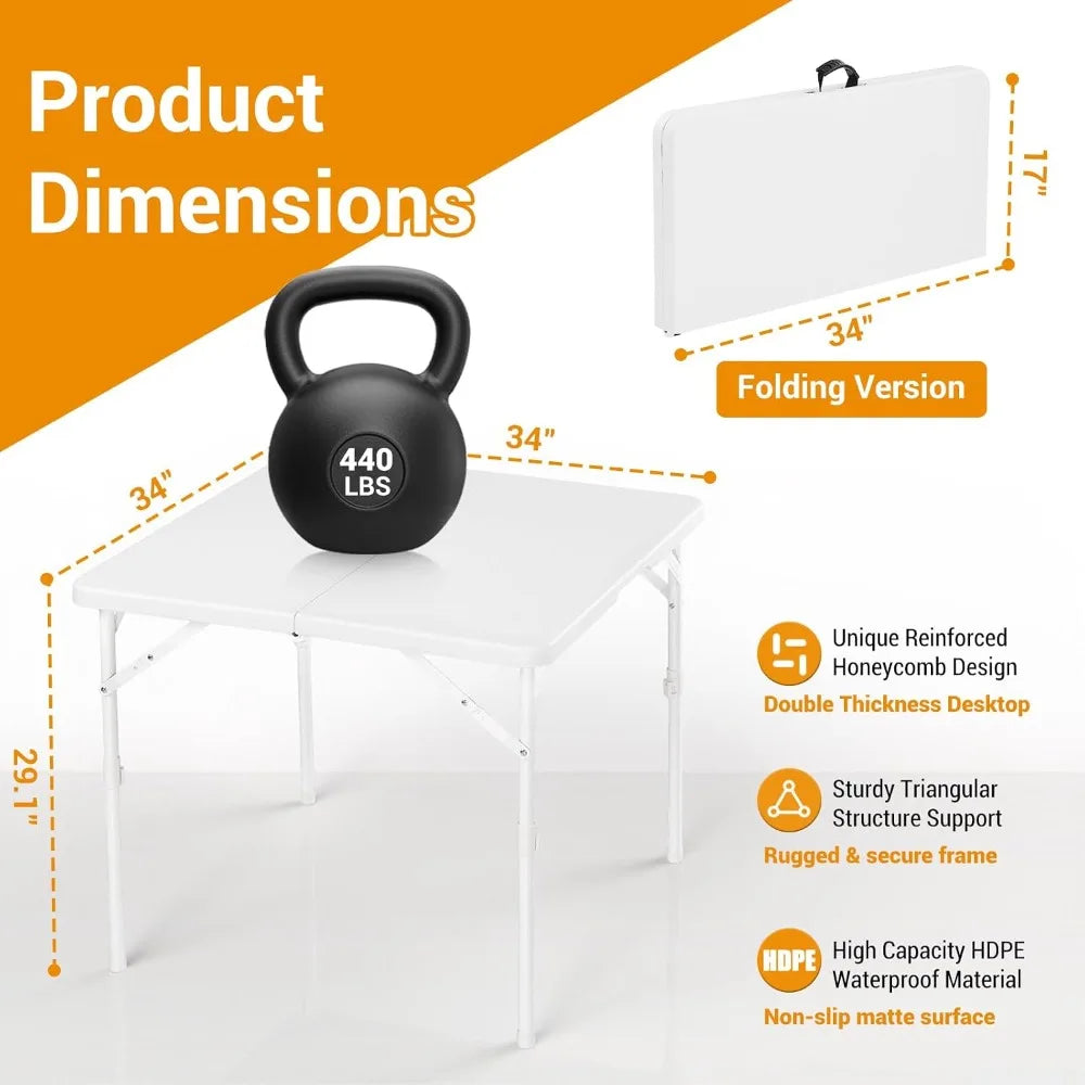 Garvee Portable Folding Table With Carrying Handle for Outdoor Use