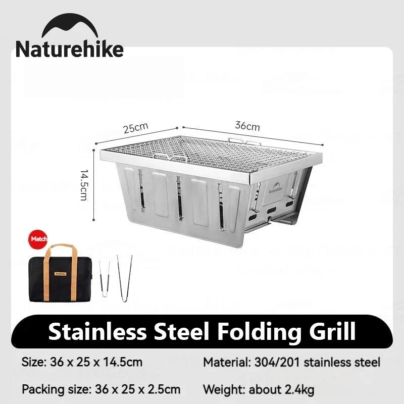 Naturehike Portable Folding Camping Charcoal Grill for IGT Table