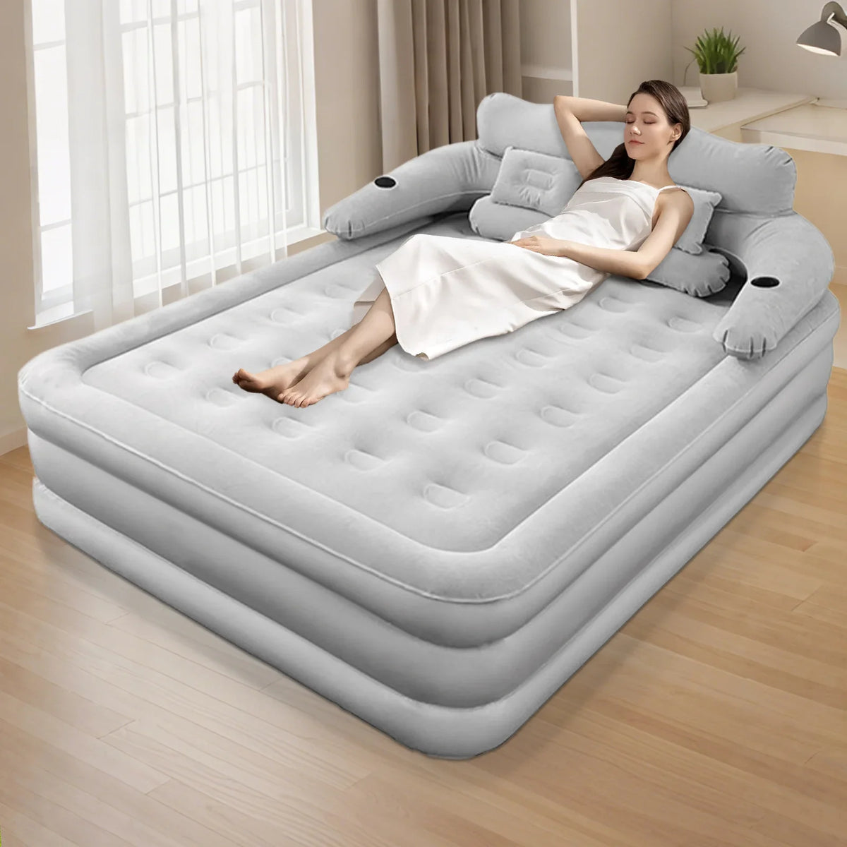 Built In Pump Inflatable Camping Mattress for Indoor Outdoor Comfort