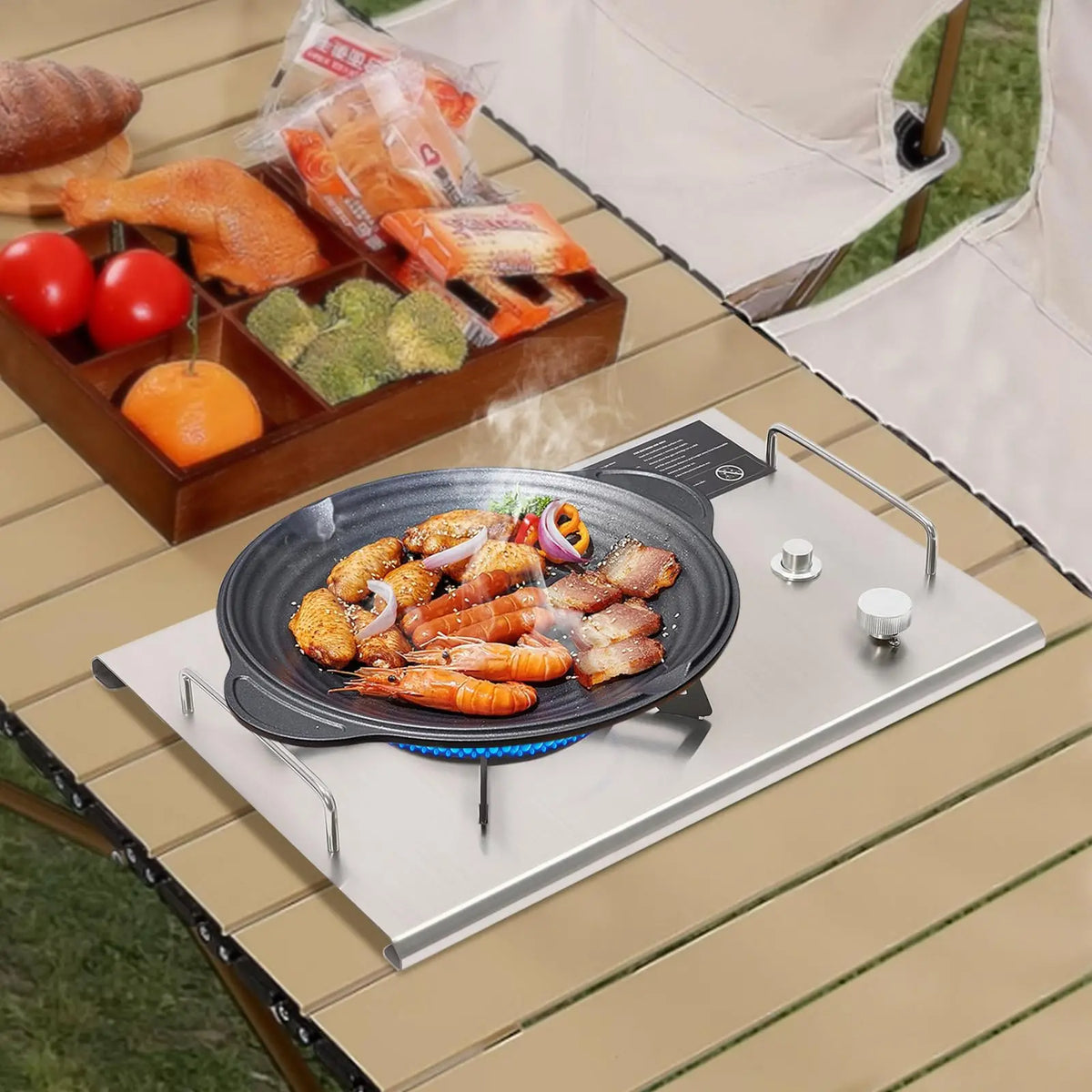 Foldable Portable Gas Camping Stove for Outdoor Cooking