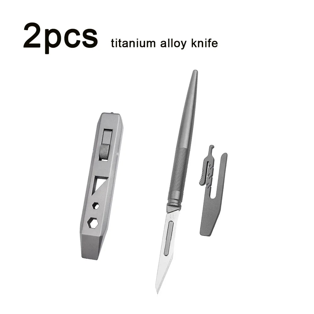 Titanium Alloy Crowbar and Utility Knife Tool Set