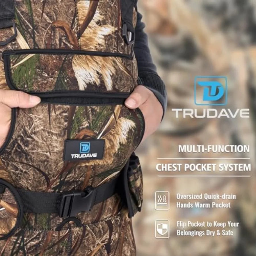Waterproof Neoprene Chest Waders With Boots For Fishing And Hunting