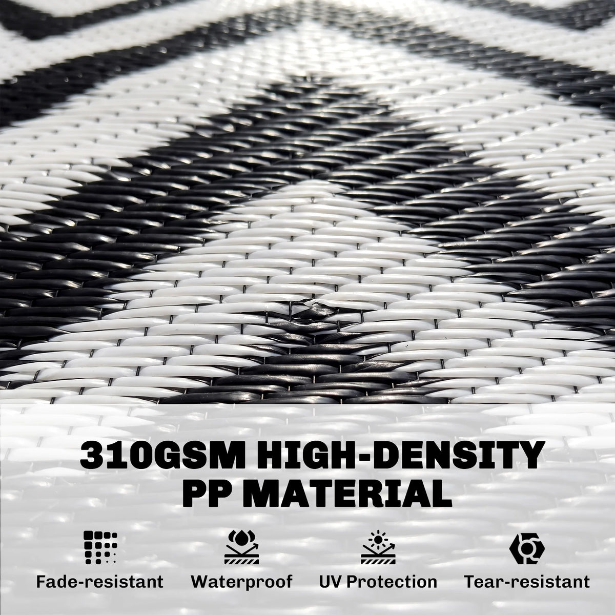 Outsunny Reversible Geometric Outdoor Rug