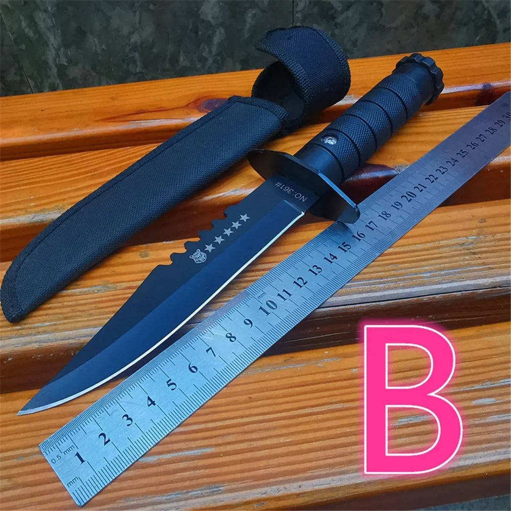 Bowie Fixed Blade Hunting Knife With Sheath