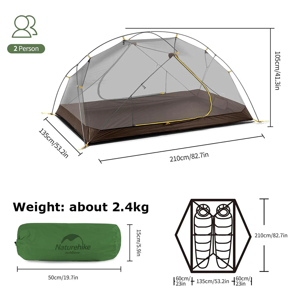 Naturehike Mongar Waterproof Backpacking Tent For Camping And Hiking
