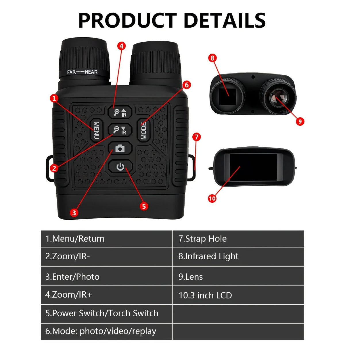 2.5K Digital Night Vision Monocular With Infrared And 6X Zoom