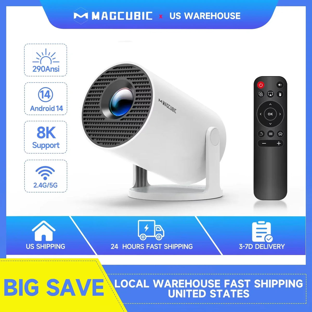 Magcubic HY300 Pro Android 8K Support Portable Projector