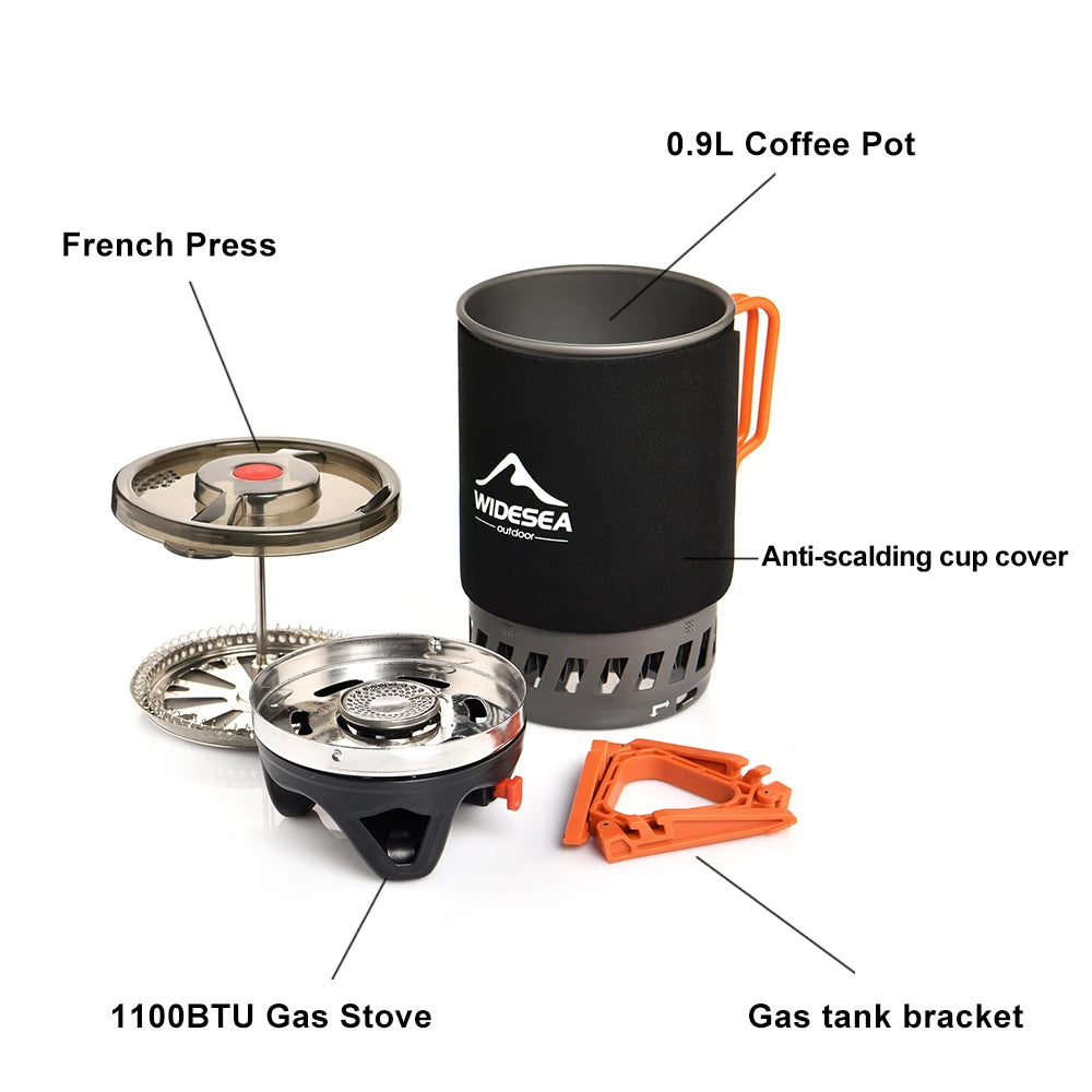 Widesea Camping Stove Cooking System With Heat Exchanger