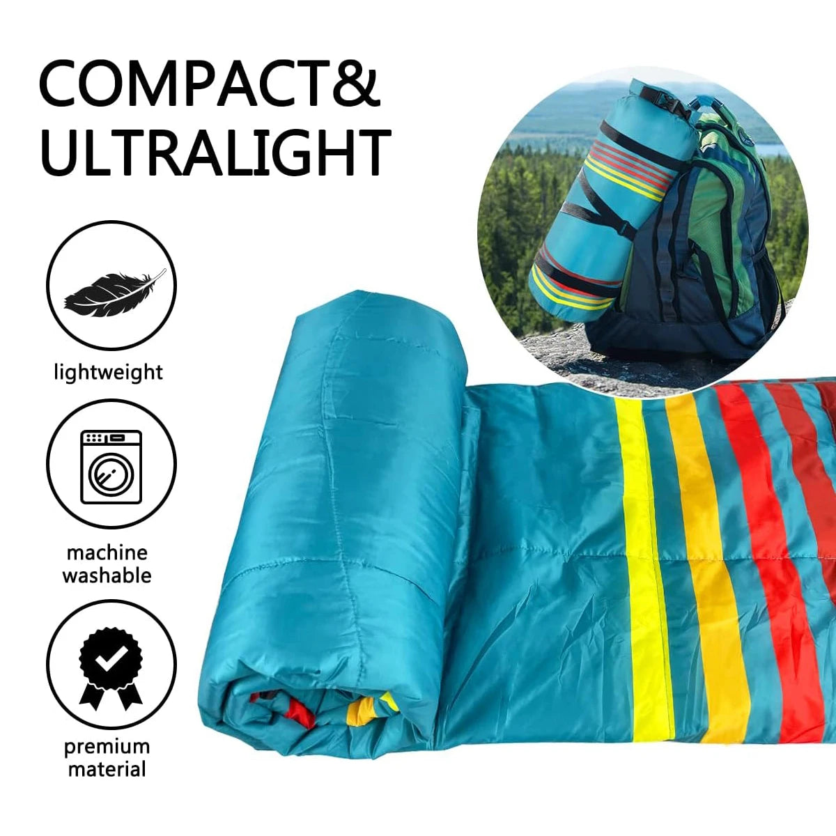 Waterproof Portable Camping Blanket With Storage Bag For Hiking