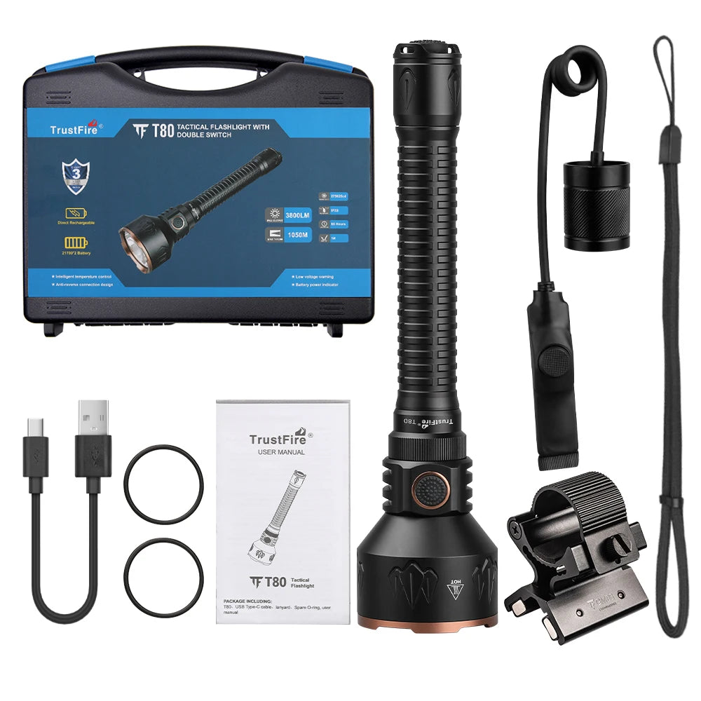 TrustFire Rechargeable Tactical LED Flashlight Kit