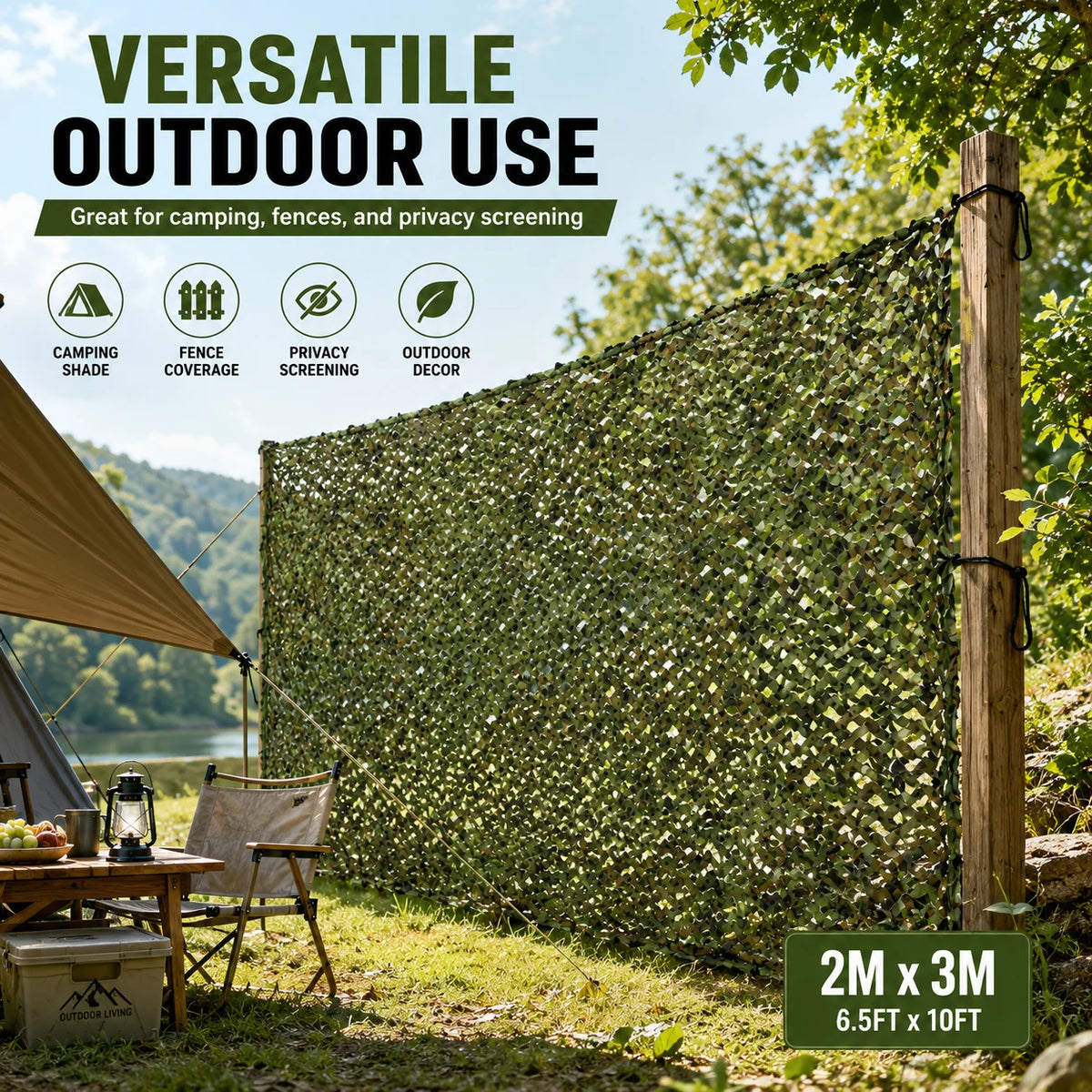 Outdoor Camouflage Netting for Hunting, Camping, and Shade