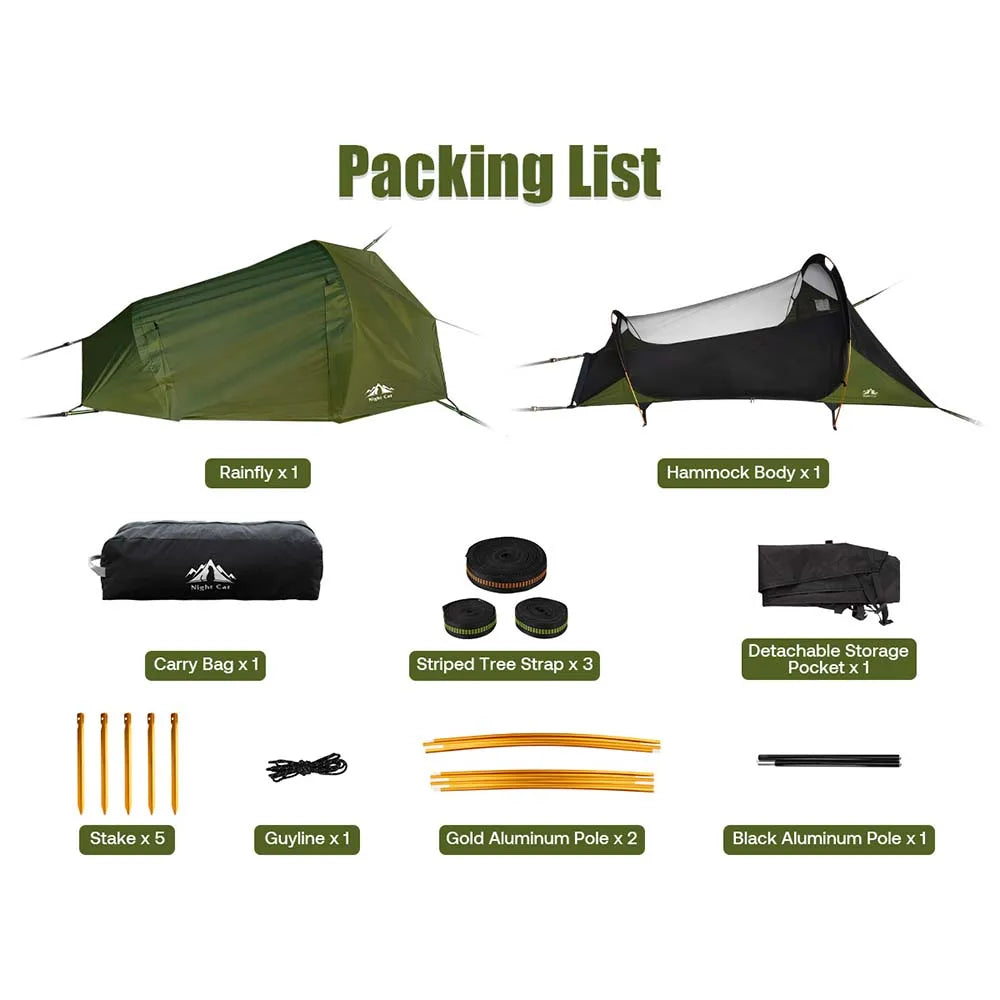 Night Cat Flat Lay Hammock Tent With Mosquito Net