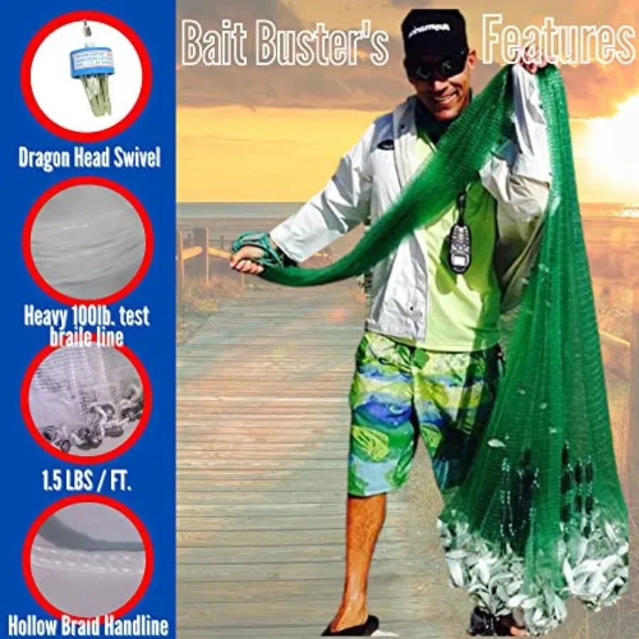 Menhaden Fishing Cast Net for Reliable Casting and Bait Collection