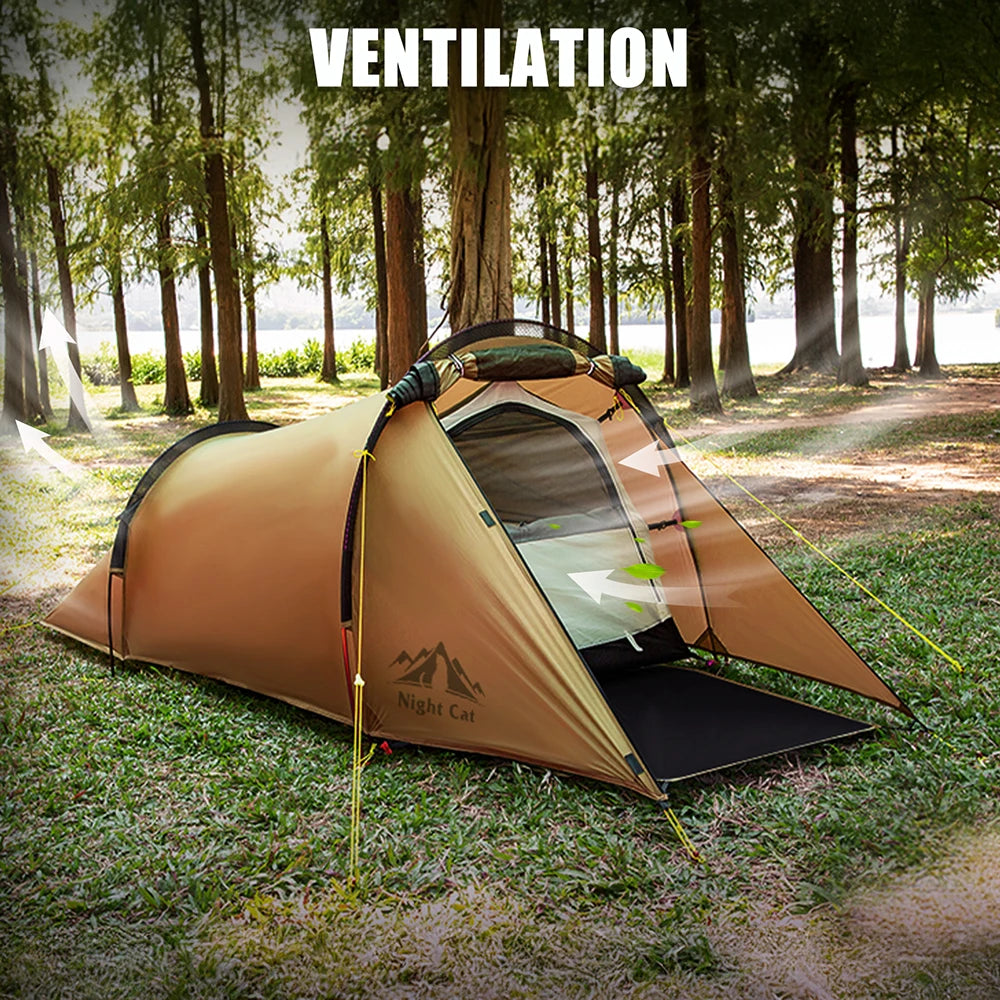 Night Cat Lightweight Double Layer Waterproof Backpacking Tent