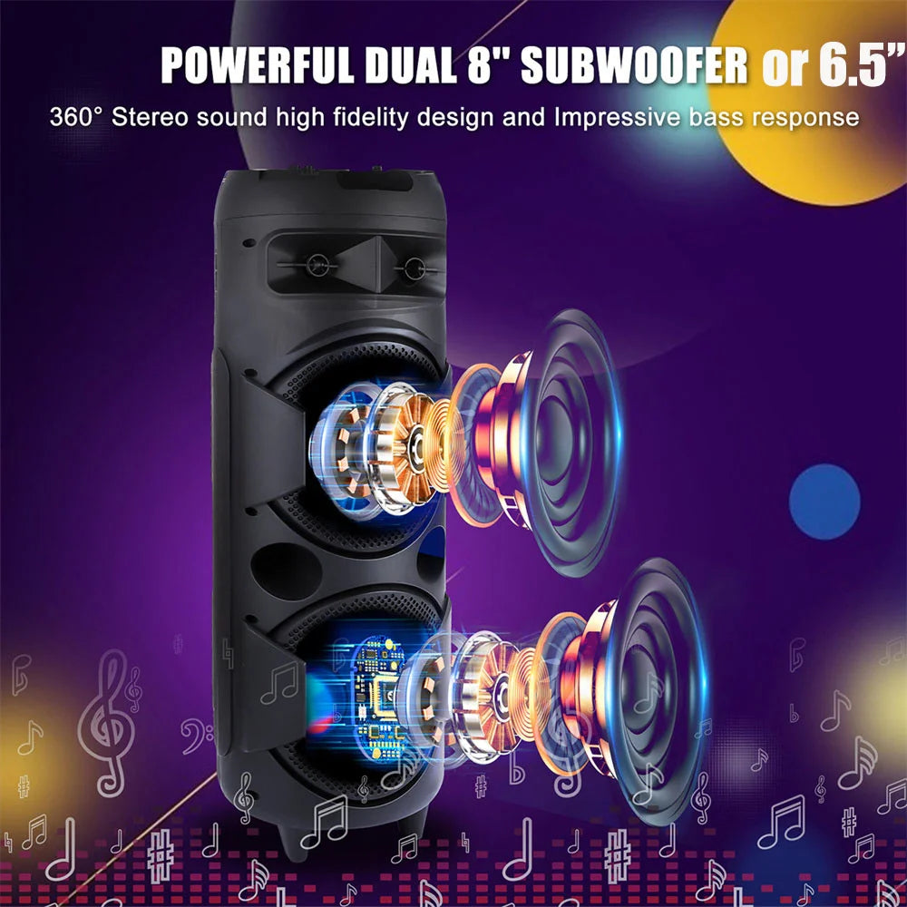 CURUK Portable Bluetooth Party Speaker With Bass And RGB Lights