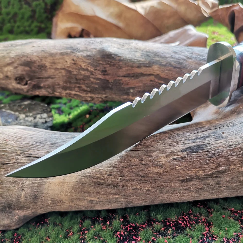 Doom Blade Stainless Steel Hunting Knife With Wooden Handle