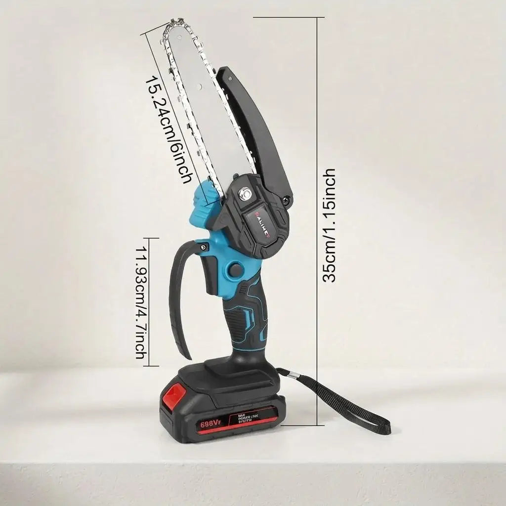 Cordless Rechargeable Handheld Pruning Chainsaw for Garden and Tree Trimming