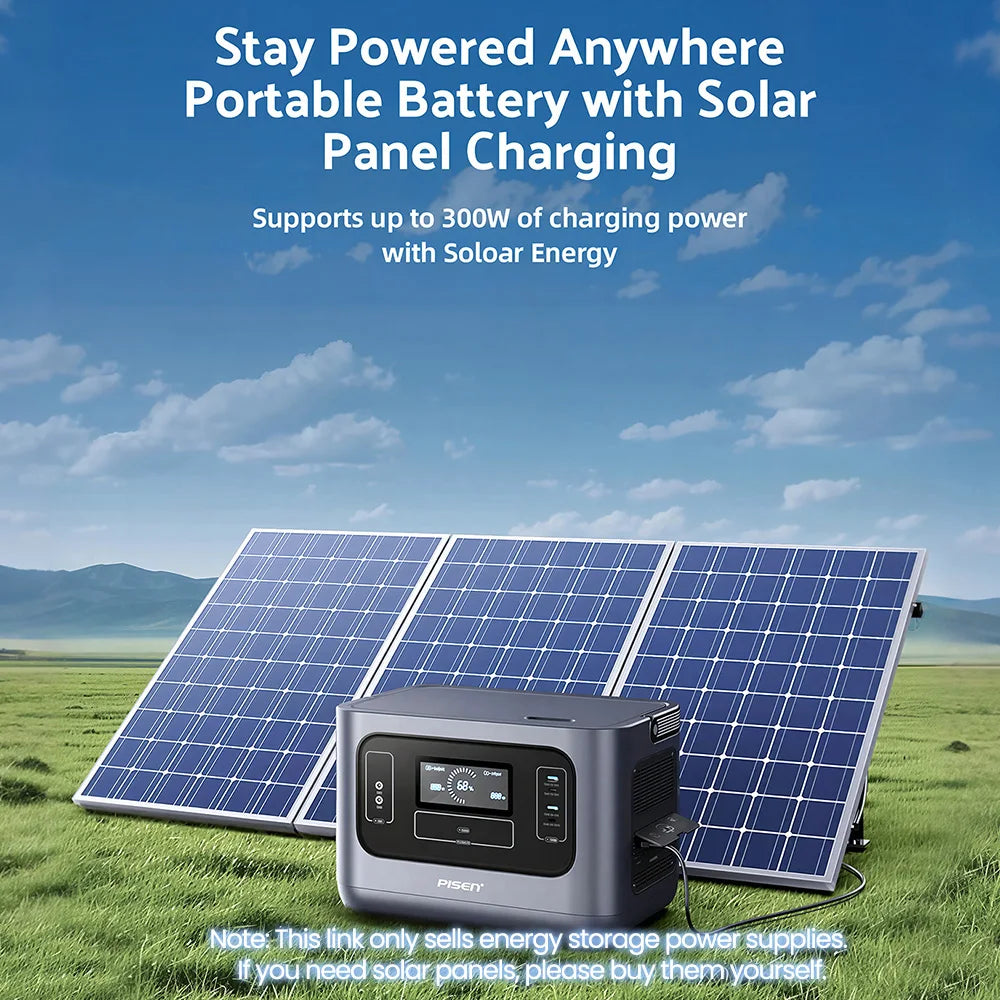 Pisen 1008Wh Portable Power Station Solar Generator Backup