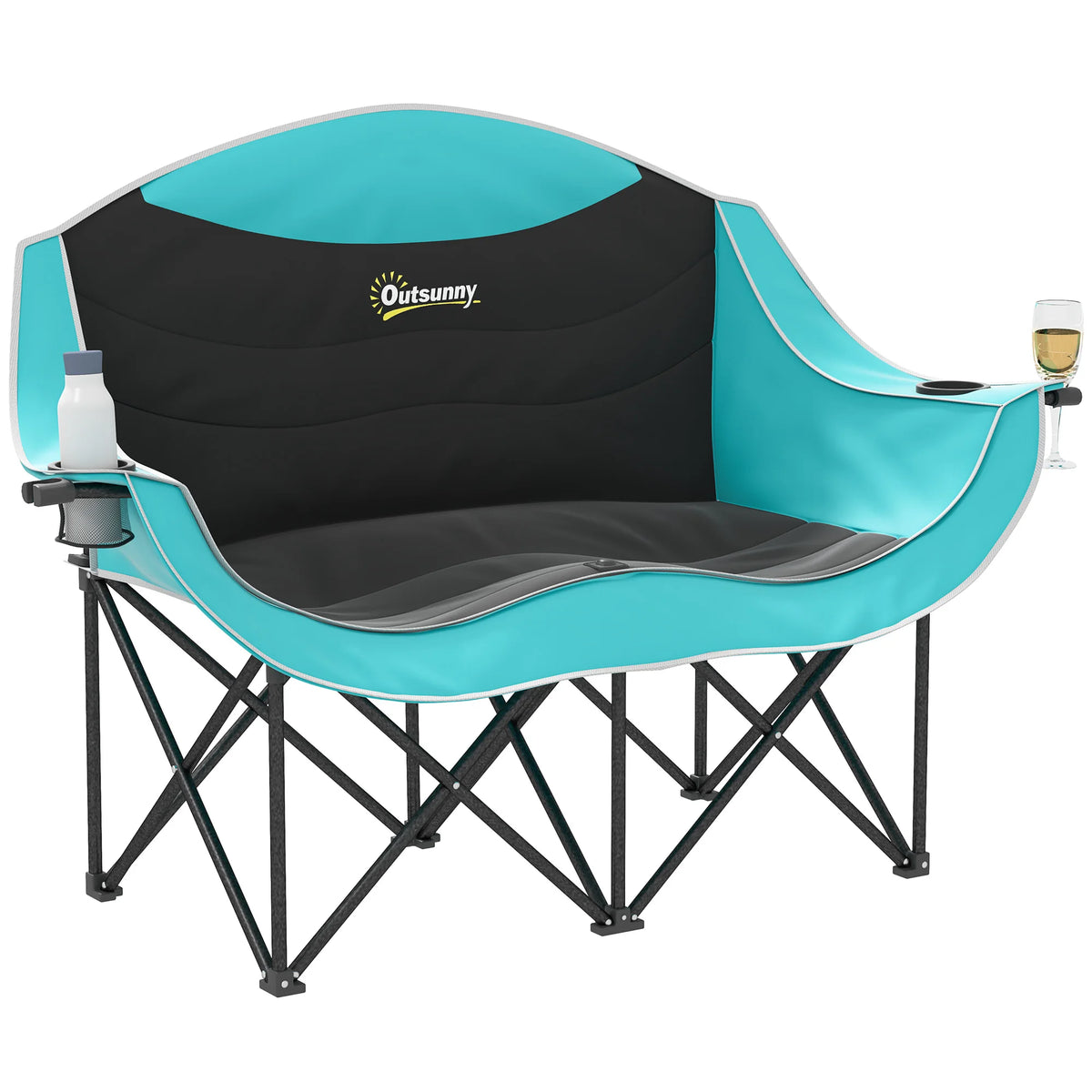 Outsunny Double Padded Folding Camping Chair For Adults