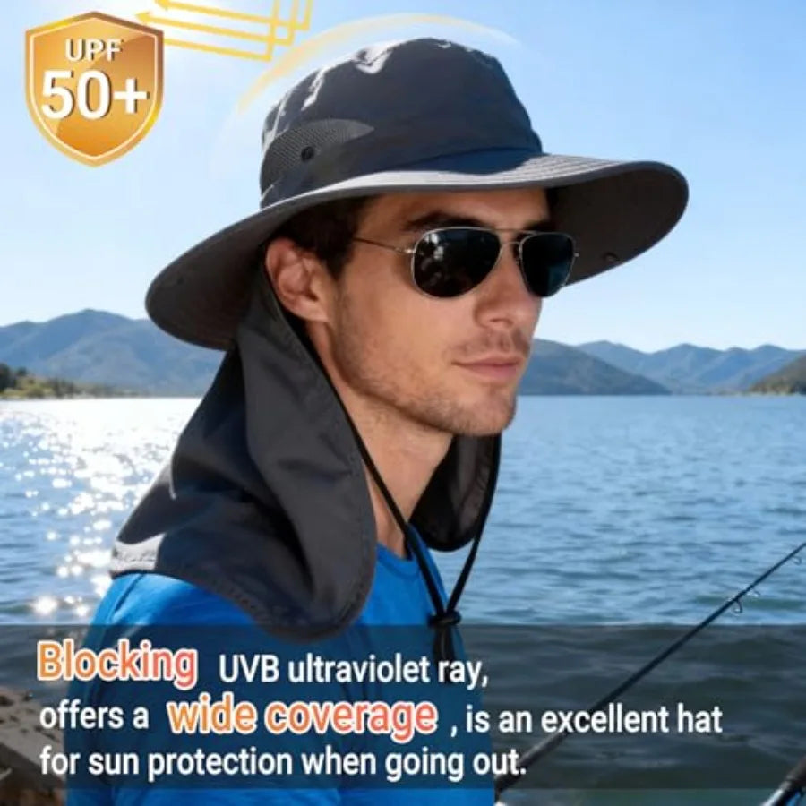 Wide Brim Sun Bucket Hat With UPF 50 UV Protection