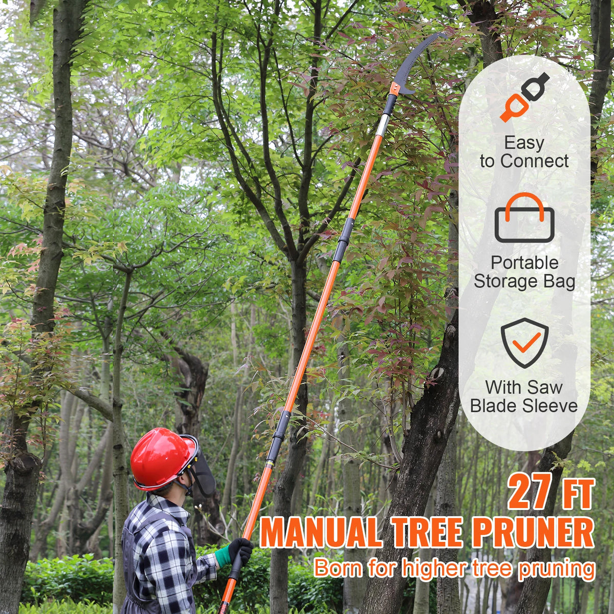 SucceBuy Extendable Manual Pole Saw for Tree Trimming