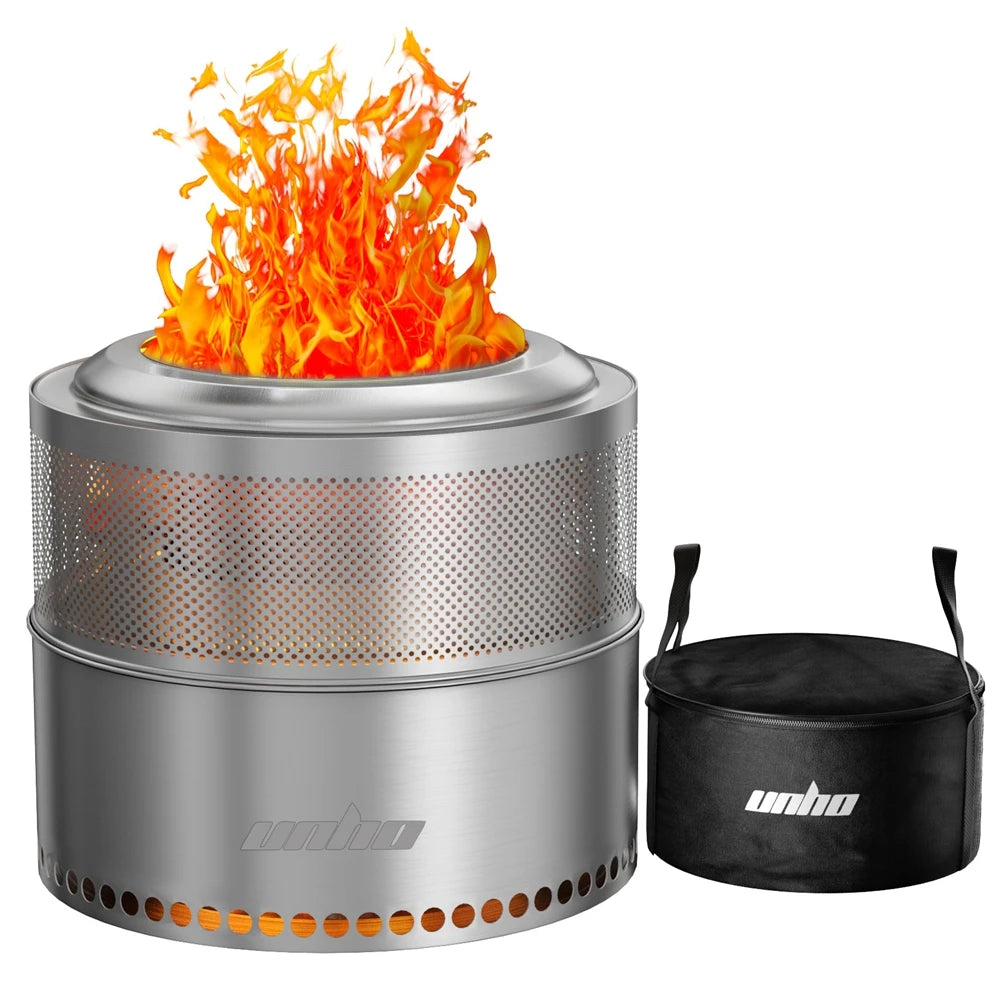 Portable Smokeless Stainless Steel Wood Burning Fire Pit for Camping