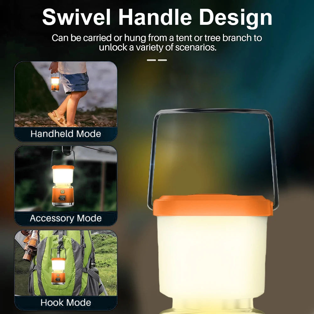 Portable LED Camping String Lantern With Power Bank And Dimming