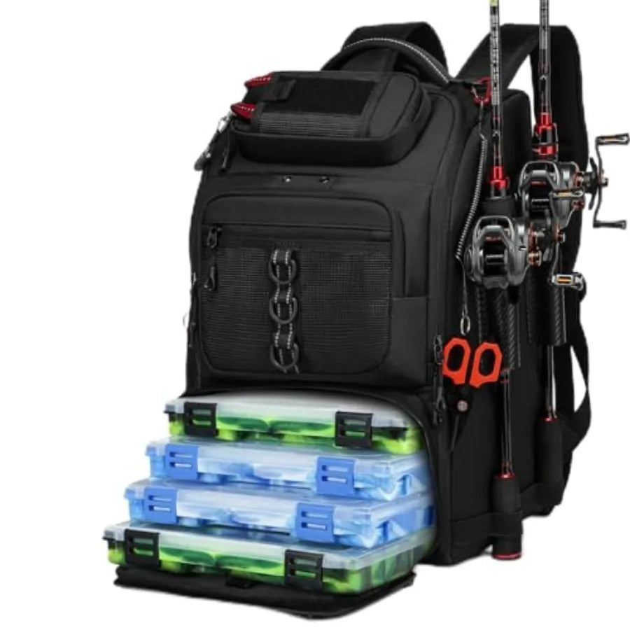 Fishing Tackle Backpack With Two Rod Holders