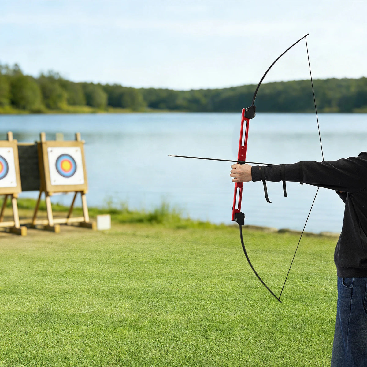 Traditional Recurve Bow Archery Set With Adjustable Draw Weight
