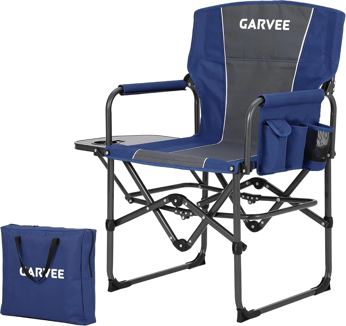 Tacleekii Portable Folding Camping Chair With Side Table
