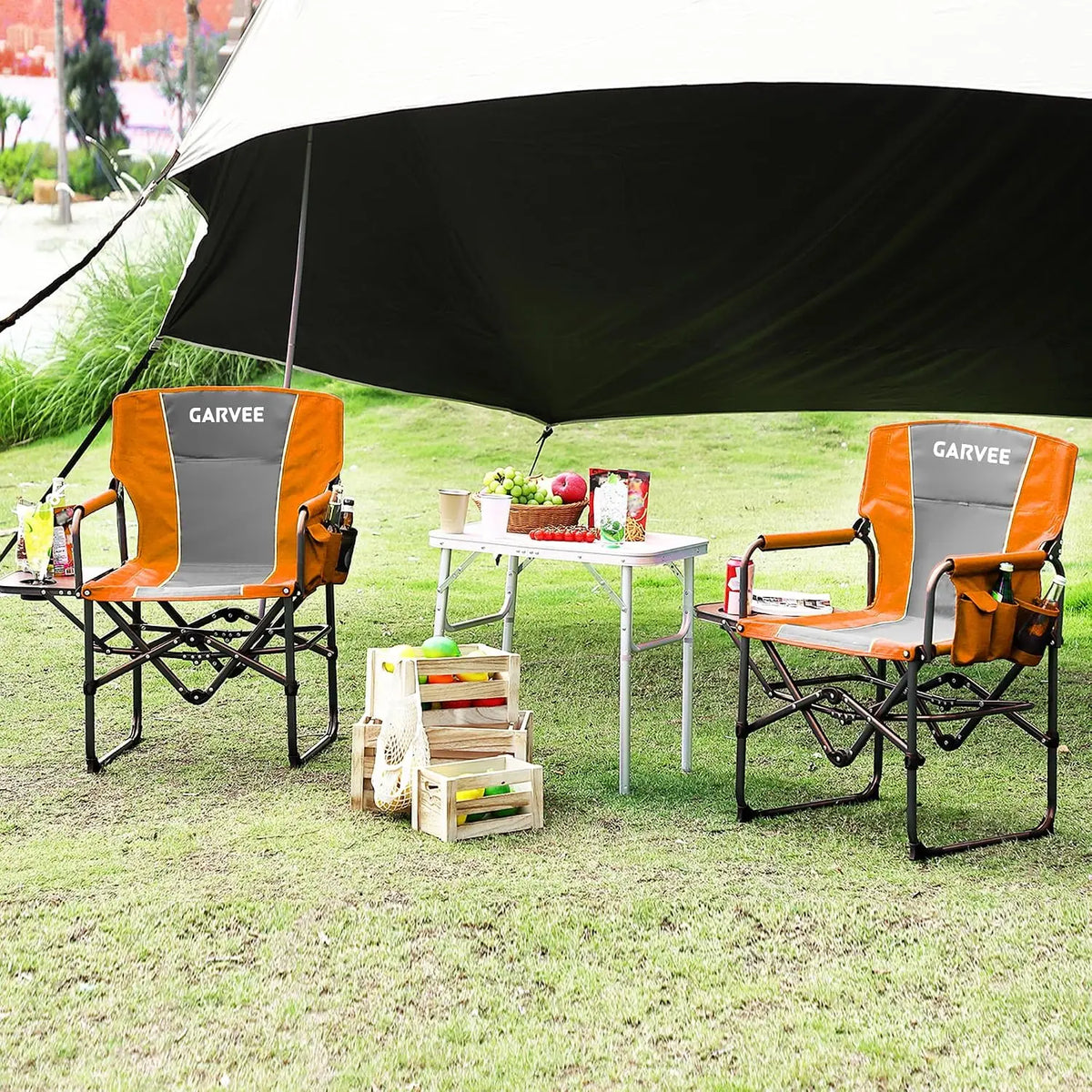 Tacleekii Portable Folding Camping Chair With Side Table