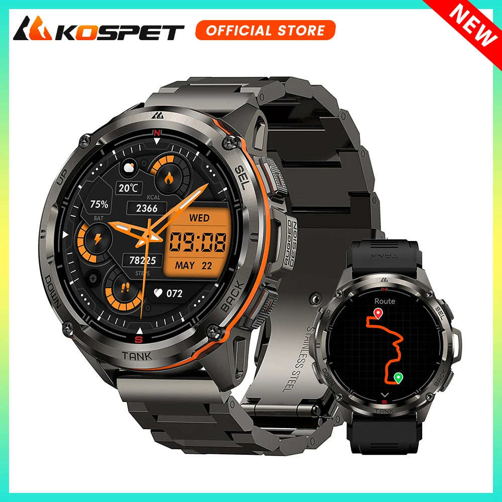 KOSPET TANK T3 Ultra GPS Rugged Smartwatch With Fitness Tracking