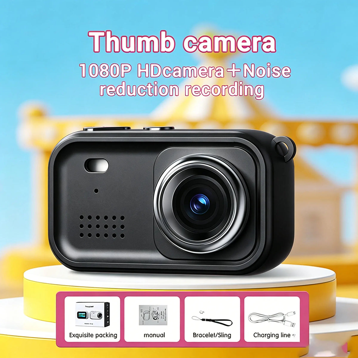 Portable 1080P Vlogging Camera With Viewing Screen