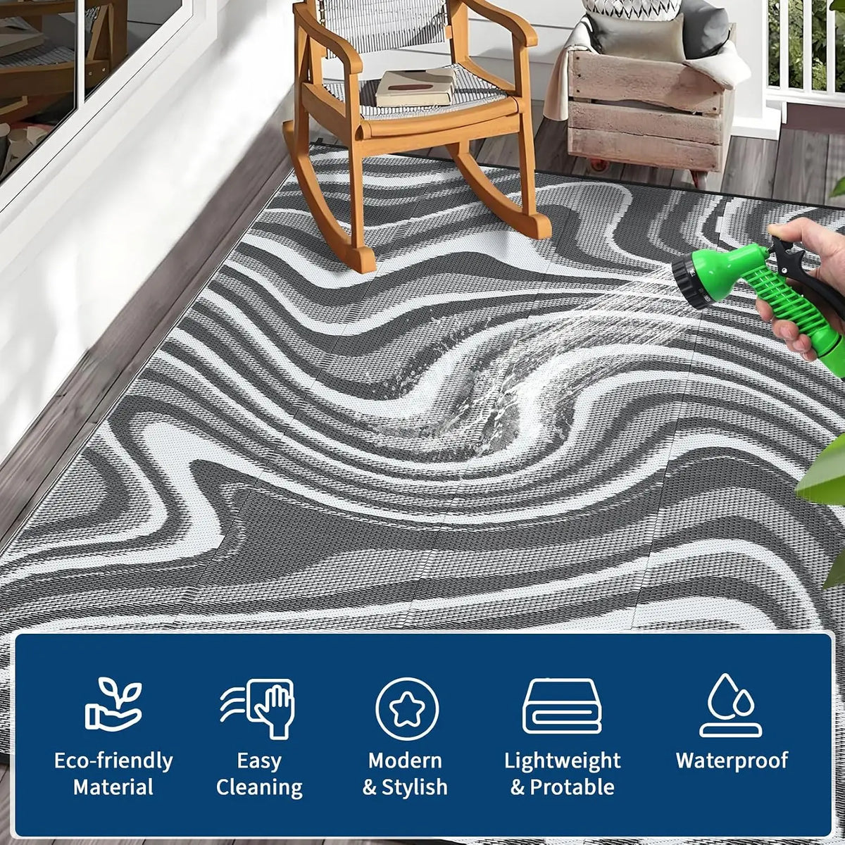 Garvee Waterproof Reversible Outdoor Rug for Camping and Patio