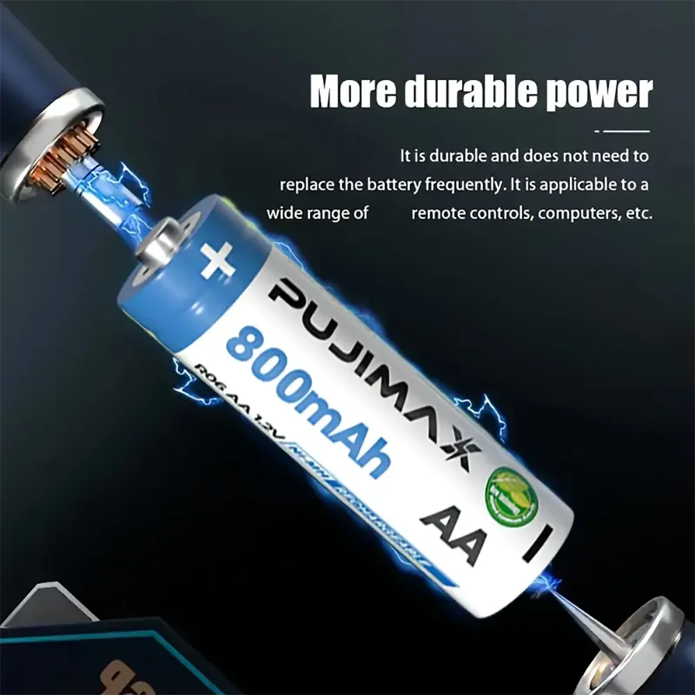 PUJIMAX Ni-MH Rechargeable Batteries for Solar Lights and Devices