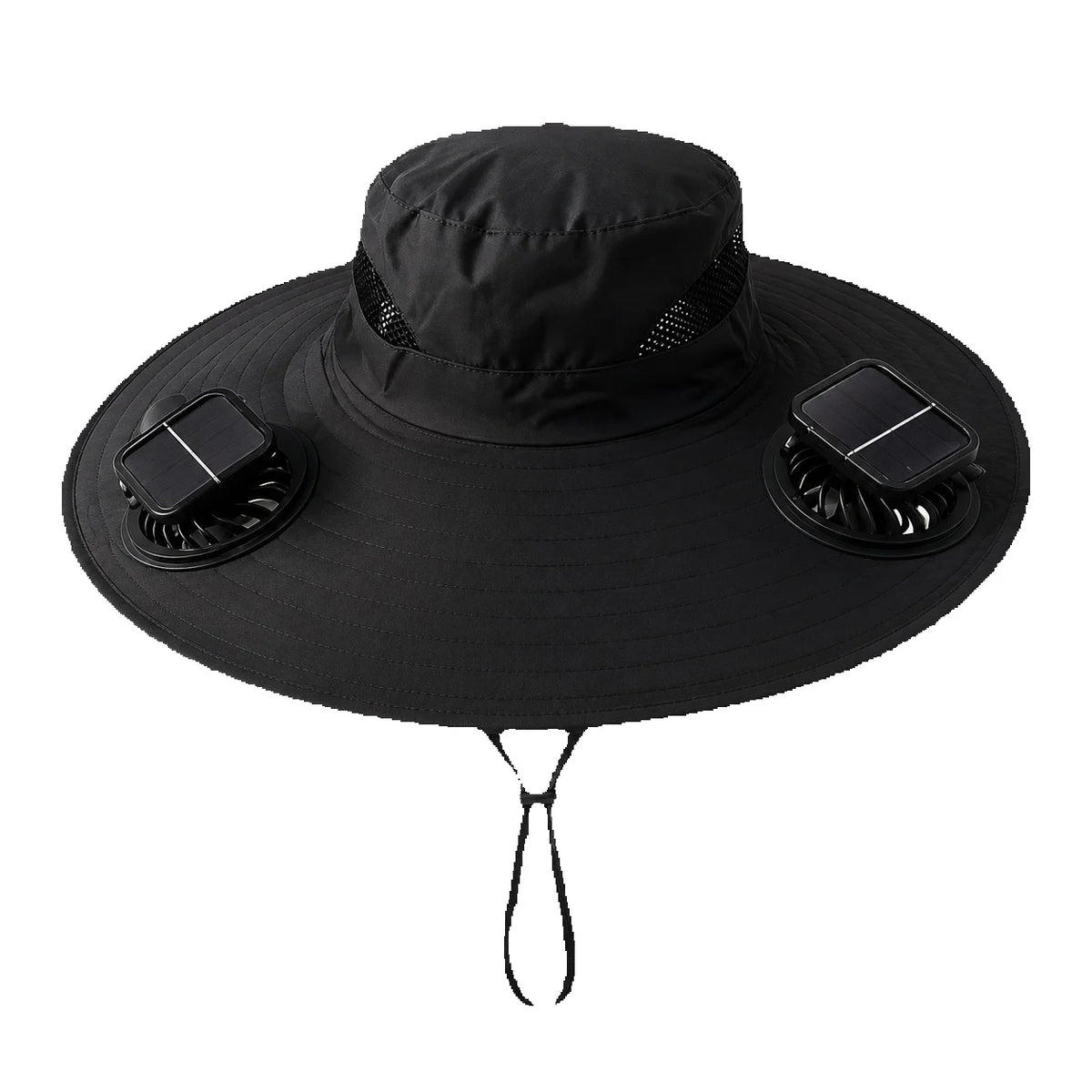 Solar Powered Cooling Fan Hat With Wide Brim